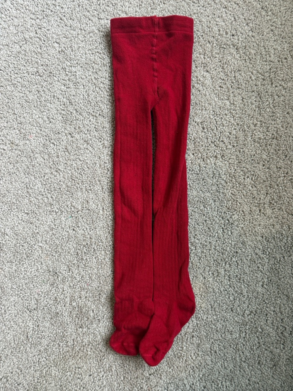 Janie and Jack Red Ribbed Knit Tights
